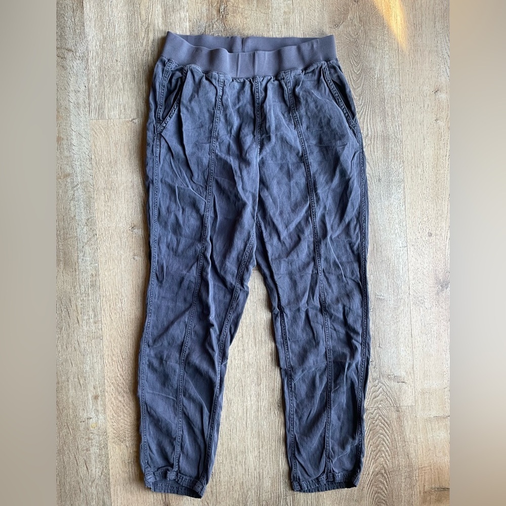 Faherty Linen Blend Jogger Pants Gray M | Casual Lounge Relaxed Fit Tencel Blend